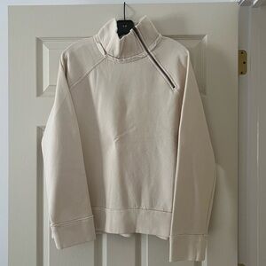 Free People Cream Funnel Neck Pullover Sweater